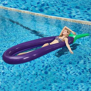 Baignade gratuite poule d'aubergine gonflable confortable radeau flottant matelas d'air de piscine