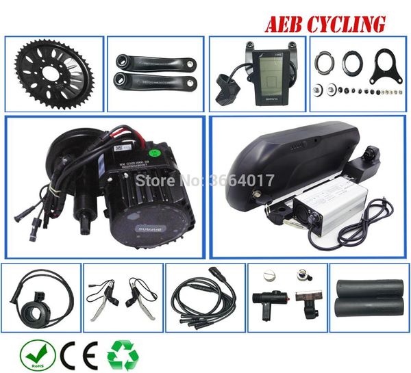 Libre de impuestos Bafang BBS-HD 48V 1000W kits de motor de manivela media con batería de iones de litio de 16,5 Ah Tiger Shark para bicicleta de montaña