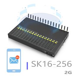 Gratis technische ondersteuning Skyline multi 256 simkaart sms-machine 16 poorten sms-modem 2G gsm voip-gateway 4g lte-gateway API / HTTP / SMPP verbinding maken met sms verzenden