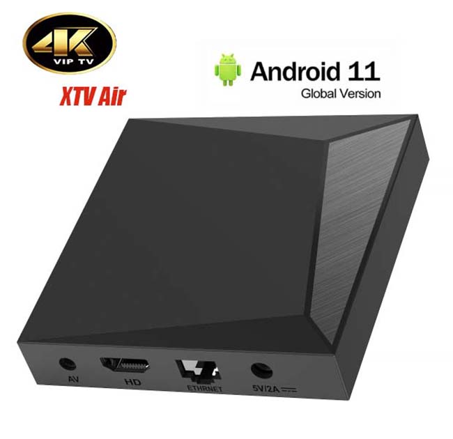 Teste gratuito 4K XTV Air TV Box Android BT Remote Control 2.4g/5g Caixa superior OTT