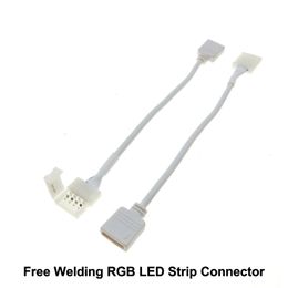 Soudage gratuit 4 broches 5050 RVB LED Strip Male Connector Cable to 10mm 4PIN PCB Control Cable