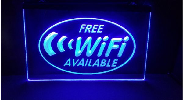 Gratis wifi -internet ￥tkomst caf￩ nya snidskyltar bar led neon skylt heminredning hantverk