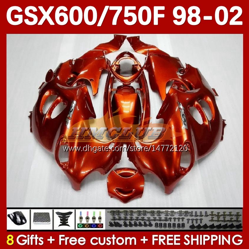 Orange Stock Body for Suzuki GSXF750 GSXF600 KATANA GSXF 600 750 CC 600CC 750CC 1998 1999 2000 2001 2002 169NO.129 GSX750F GSXF-600 GSXF-750 GSX600F 98 99 00 01 02 Fairing