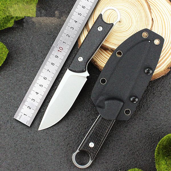 Free Wolf GT0178 utilitaire D2 EDC couteau de chasse à lame fixe, manche Micarta, Camping en plein air, pêche, couteau tactique de survie