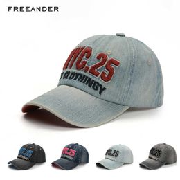 Freeander Mens Denim Baseball Cap Trucker Caps Brodé Hip Hop Streetwear 2018 Papa Chapeau Lettre De Mode Casual Ponytail Chapeaux Q0911