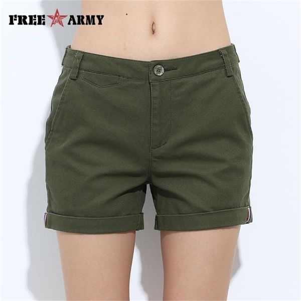 Freearmy Mini Mujeres Sexy Shorts cortos Verano Slim Casual Girls Militar Algodón 4 colores Plus Tamaño Femenino 210714