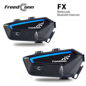 Freedconn FX Group Casque de moto Casque Bluetooth Intercom FM 2000M Musique Partager Interphone Système de communication 10 Riders Conférence