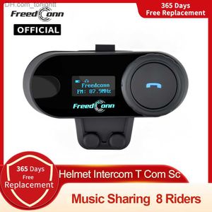 FreedConn TCom SC casque de moto interphone casque Bluetooth 6 voies sans fil moto interphone moteur écran LCD FM écouteur Q230830