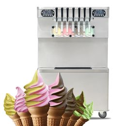 Kolice grande capacité 7 saveurs Frozen Yogourt Soupchage à la crème glacée Machine Machine Snack Food Equipage avec pré-refroidissement