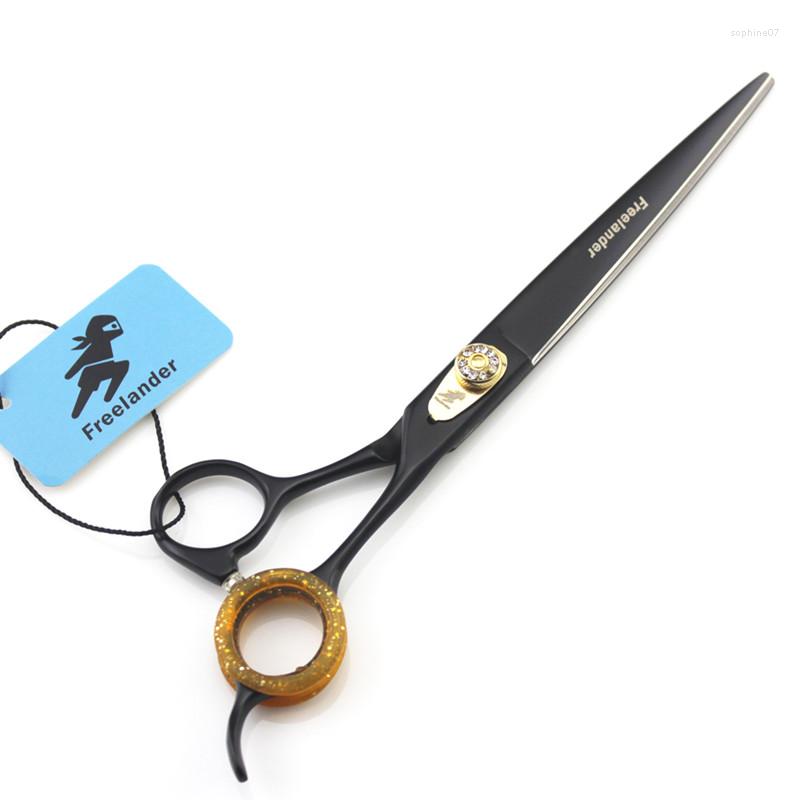 Freelander 7 Inch Black Straight Cutting Pets Shears Professional Sharp Edge Scissors Dog Pet Grooming Hair Clipper