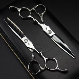 Freelander Barber Hair Scissors 6 pouces pansement professionnel avec japon évier vis coupe amincissement 220317