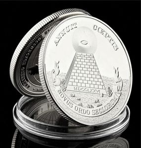 Freemason Souvenir Coins Collectibles Replica Metal Craft Us Ma Silver plaqué Coin Collectible Lot8873146