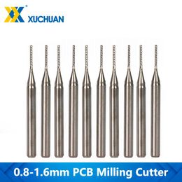 Frees 10pcs PCB Milling Cutter Set 0.81.3.175 mm Cutter de gravure de maïs 3,175 mm