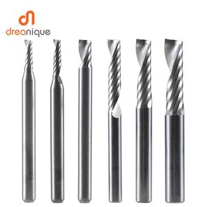 Frees-broca enrutadora CNC 3D AAAAA, corte de grabado, vástago 3.175 /4/6, fresa de flauta única, fresa en espiral, aluminio para carpintería, 1 ud.