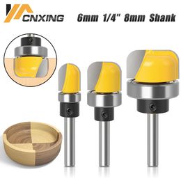 Frees 6 mm/6,35 mm/8 mm schachtbombakrouter Bit 11/8 "Diameter Ronde Neusfrezen Cutter Woodworking Corner Afrondrouter Bit