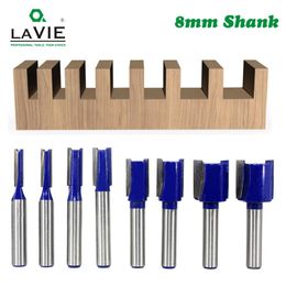 Libère LAVIE 1pc 8mm tige droite Bit carbure de tungstène Double flûte routeur Bits fraise pour bois outil de menuiserie C08002