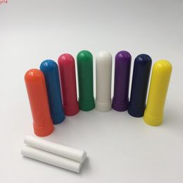 FreeShip 100 juegos de varillas inhaladoras nasales de aroma en blanco de colores, inhaladores de aceites esenciales con mechas de algodón de la mejor calidad (7 colores) buena calidad