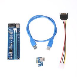 Freeshiping 20 stks/partij 60 cm PCI-E 1X tot 16X Extender Riser Card SATA 15 Naald 4Pin Power Line USB 30 connector Voeding Kabel voor M Osvt