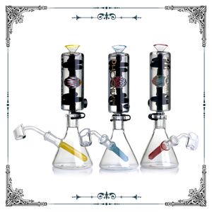 Bongs à eau en verre à bobine congelable, recycleur de tige de couleur américaine, accessoires pour fumer, fumée de tabac, tuyau de brûleur à mazout, narguilés uniques