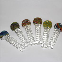 Freeisterbare glycerine spiraal roken tabak handbuizen lepel pijp dab rigs glas bubbler