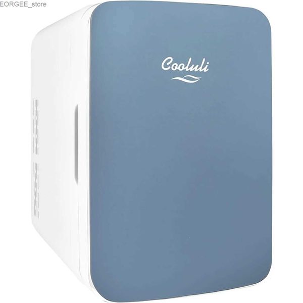 Congelador 10l mini automóvil Freezer University Dormitory -12V Enfriador portátil y calentador - AC/DC Refrigerante pequeño con azul de vidrio Azul Y240407