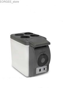 Réfrigérant de voitures de congélateur 12V 45W 6L Mini Freezer 2-en-1 Chauffage de congélateur portable Geladeira Vanne de boîte à glace Coche Camping Y240407