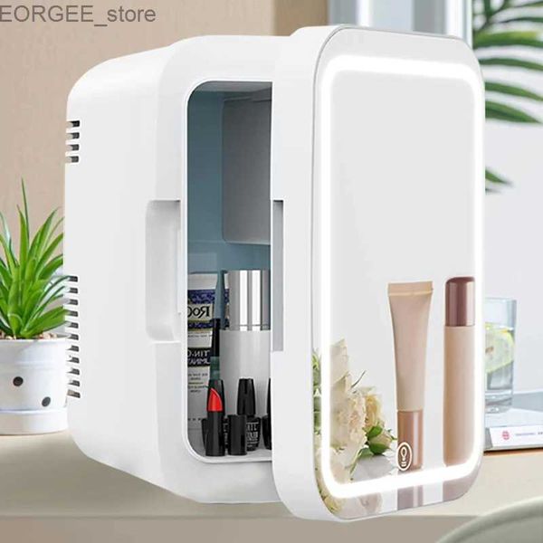 Freezer Cooseon 4L Mini Mirror Refrigerator Refrigerador de belleza y cuidado del cuidado de la piel AC/DC Refrigerador de belleza calentado y enfriado Mini refrigerador Y240407