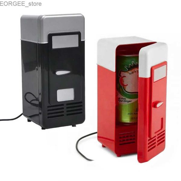 Freezer Mini USB Refrigerador de refrigerador portátil Bebada puede enfriador/refrigerador caliente adecuado para autos y computadoras y240407 negros y rojos