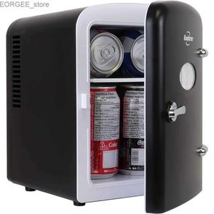 Freezer Retro Mini Refrigerador Portable 4L Refrigerador compacto para la máscara facial de la belleza para el cuidado de la piel que incluye 12V y líneas de CA Black Y240407