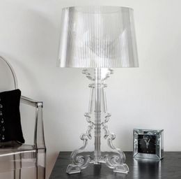 Franse acryl tafellamp 20quot hoog accent tafellicht led kristallen slaapkamer nachtkastje lamp woonkamer Amerikaanse EU -plug E274911134