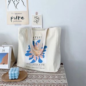 Sac à bandoulière en toile pour femmes, Arts français, Henri Matisse, imprimé floral, fermeture éclair, sac à main en coton épais, grand fourre-tout pour femmes, Shopping 240118