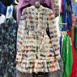 Французское осеннее новое элегантное женское шикарное платье с длинными рукавами, женское платье-рубашка на шнуровке для похудения, ретро-юбка193O