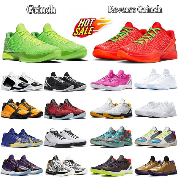 Reverse grinch basketball shoes kobe grinches kobes 6 Mamba suppléant Lee Xiaolong Pullo pense que les chaussures de sport pour hommes roses【code ：O】