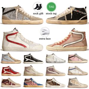 Golden Goose sneakers Women Mens Designer Casual Shoes Mid Star Silver Glitter Gold Slide Sneakers Vintage【code ：L】Italy Brand Sports Trainers