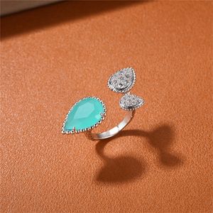 Franse Boheemse edelsteen druppel open ring dames trend eenvoudige persoonlijkheid licht luxe ins mode sieraden cadeau