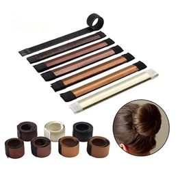 Herramientas para el cabello de trenza francesa Terryling Diy Magic Bun Maker de cabello Accesorios Braid Twist Sponge Donut Bun Maker Brown