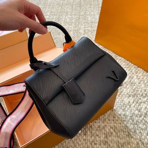 Sac à bandoulière de marque française classique de haute qualité, sac à bandoulière en cuir véritable de luxe pour femmes, sac à bandoulière à rayures diagonales Paris nouvelle mode couleur unie sac fourre-tout pour dames