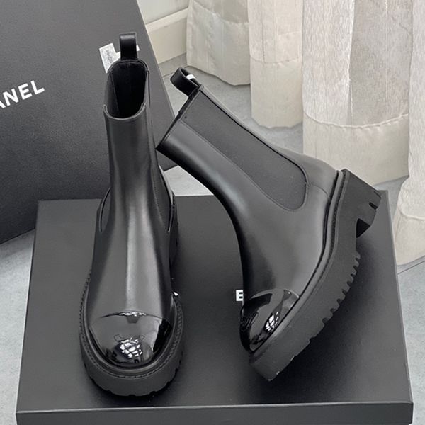 Célèbre designer femmes bottines automne hiver mode nouvelles dames Martin bottes marque française 8A qualité luxe en cuir véritable dame semelle épaisse bottes de neige Knight Boot