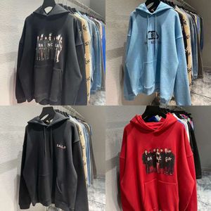 Franse merk Hoodies Paris Print Fashion Clothing Mans Dames Pure Designer Letter Oor van Tarwe Grafische katoenkwaliteit Kleding Sweatshirts Tops