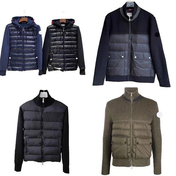 Marca francesa M casa chaqueta acolchada para hombre Chaqueta de invierno con parches de lana y insignia bordada para hombre Chaqueta fina de plumón de ganso con talla NFC S/M/L/XL