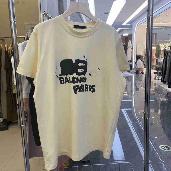 Marque française B home T-shirt Paris impression mode vêtements mans Womens doodle letter designer irrégularité Graphic coton qualité Vêtements T-shirts à manches courtes