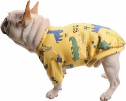 Beinwfyiy Ropa de bulldog francés, caricatura Fall Dog Sweaters para perros de tamaño mediano