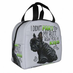 Sac à lunch isolé Bulldog Français Résultat de nourriture thermique Thermal Frenchie Dog Imprimer Boîte à lunch pour femmes Travail Picnic Tote Sacs R8SX #