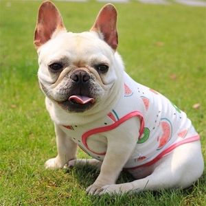 Bouledogue français Pet Dog Vêtements Mesh Vest Shirt Vêtements d'été pour Medium Large S Fat Costume Pug Y200917