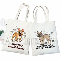 Bulldog francés Shop Bag Reciclaje Bolsa Reutilizable Tote Bolsas De Tela Bolsa Cadena Reciclaje Plegable Sho Sac Toile n2EQ #
