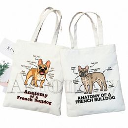 Sac de magasin de bouledogue français Sac de recyclage fourre-tout réutilisable Bolsas De Tela Sac String Reciclaje pliable Sho Sac Toile C1Hj #