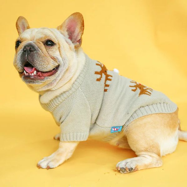 Sweater de bulldog francés ropa para perros Milu Santa Claus Invierno Disfraces de mascotas de Navidad Dos piernas ropa navideña ropa de perros 240402