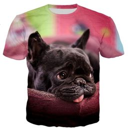 Bouledogue français t-shirt hommes femmes 3D imprimé T-shirts décontracté Style Harajuku t-shirt haut 210721192T