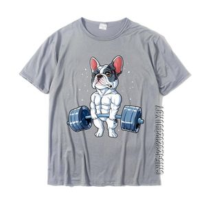 Franse bulldog gewichtheffen grappige deadlift heren fitness gym t-shirt t-shirt nieuwste schattige katoenen stofjongen tee shirt casual 220509