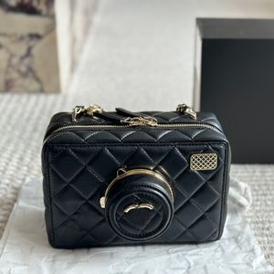 Français Classic Femmes Mini Designer Crossbody Sac fourre-tout Luxury Double lettre Gol Chain matelassé Black Sac à épaule vintage Vintage High Quality Great Le cuir 24s Camera Sac